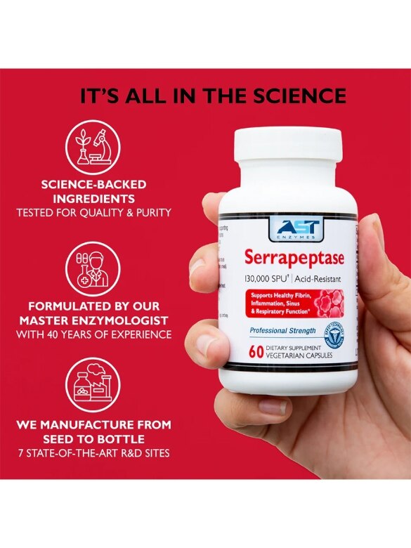 Serrapeptase - 60 Vegetarian Capsules - Alternate View 4