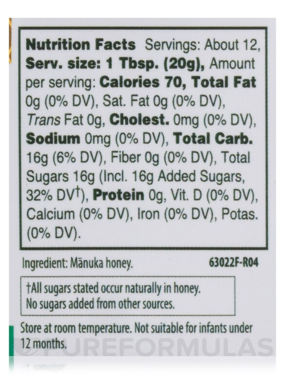Manuka Honey MGO 100+ / 5+ UMF - 8.8 oz (250 Grams) - Alternate View 3
