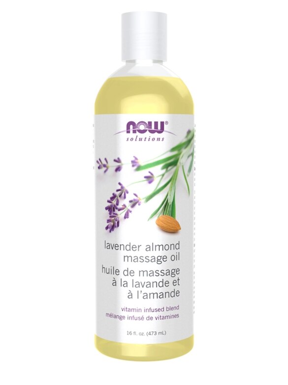 NOW® Solutions - Lavender Almond Massage Oil - 16 fl. oz (473 ml)