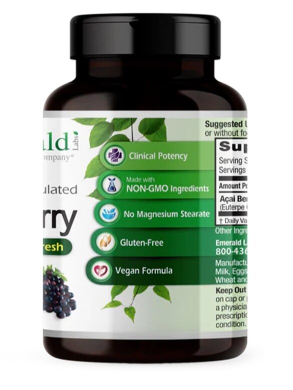 Acai Berry - 60 Vegetable Capsules - Alternate View 1