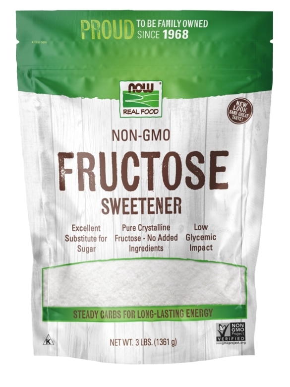 NOW Real Food® - Fructose Fruit Sugar - 3 lbs (1361 Grams)