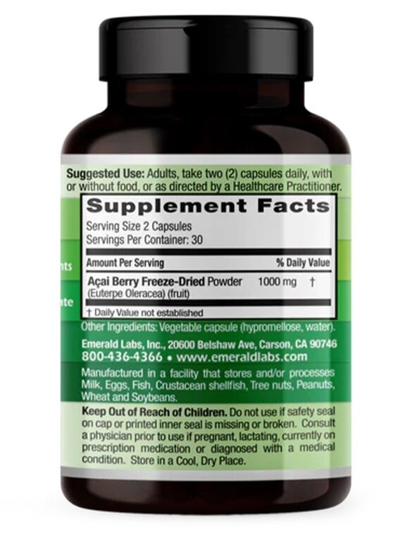 Acai Berry - 60 Vegetable Capsules - Alternate View 2