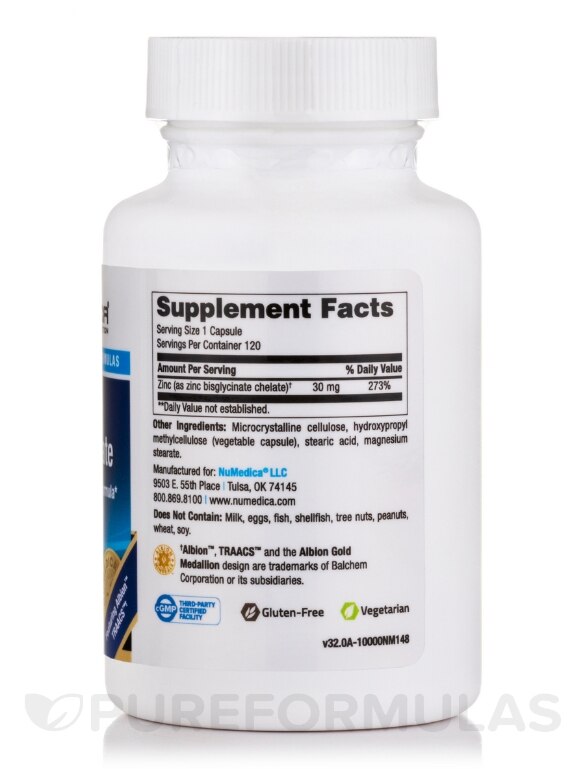 Zinc Glycinate - 120 Vegetable Capsules - Alternate View 1
