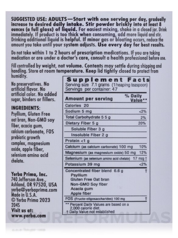 Prebiotic Colon Care Formula - 12 oz (340 Grams) - Alternate View 3