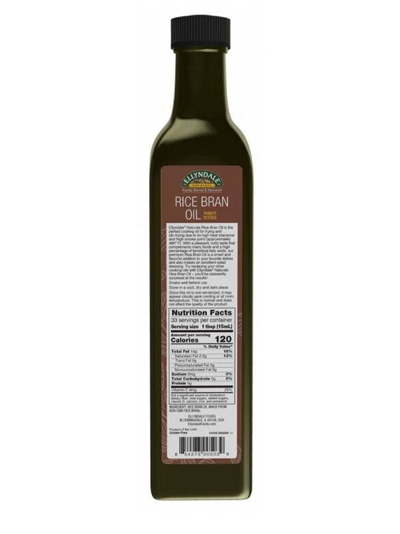 Ellyndale Foods® Rice Bran Oil - 16.9 fl. oz (500 ml) - Alternate View 1