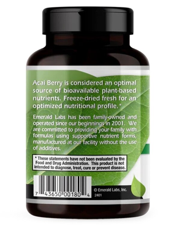 Acai Berry - 60 Vegetable Capsules - Alternate View 3