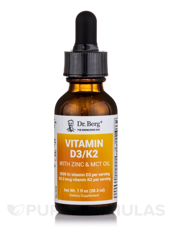 Vitamin D3/K2 with Zinc & MCT Oil - 1 fl. oz (28.3 mL)