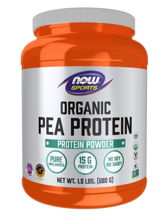 NOW® Sports - Organic Pea Protein Natural Unflavored - 1.5 lbs (680 Grams)