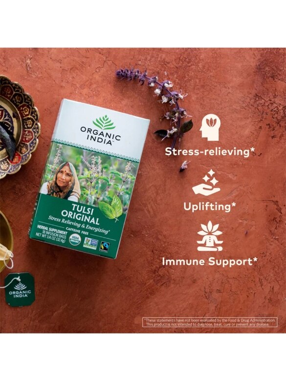 Tulsi Original Tea - Single Bags - 1 Box of 18 Bags (1.14 oz / 32.4 Grams) - Alternate View 4