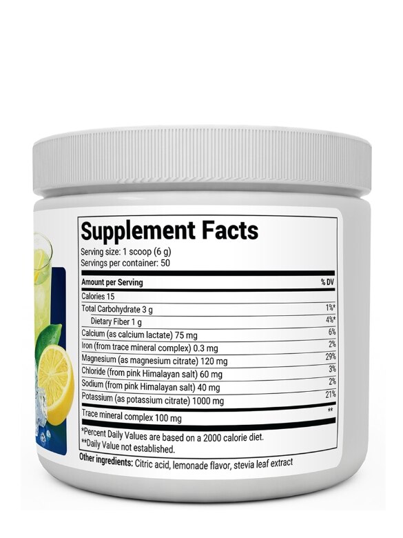 Electrolyte Powder, Lemonade Flavor - 10.58 oz (319 Grams) - Alternate View 2