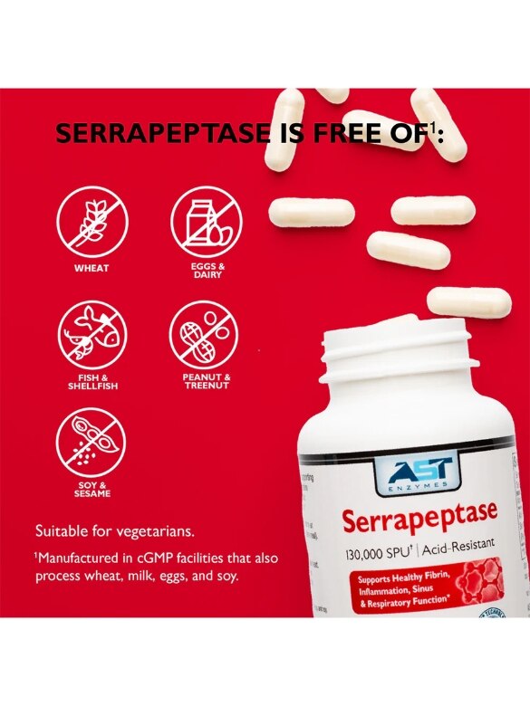 Serrapeptase - 60 Vegetarian Capsules - Alternate View 5