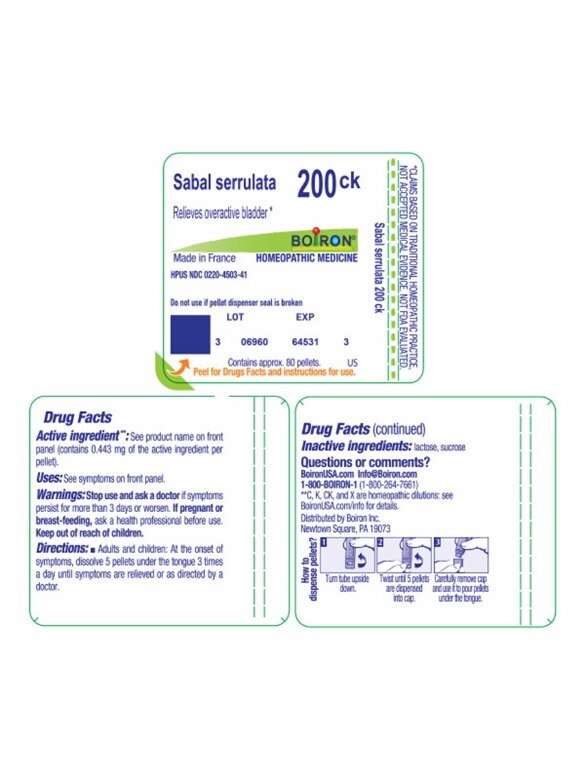 Sabal serrulata 200ck - 1 Tube (approx. 80 pellets) - Alternate View 1