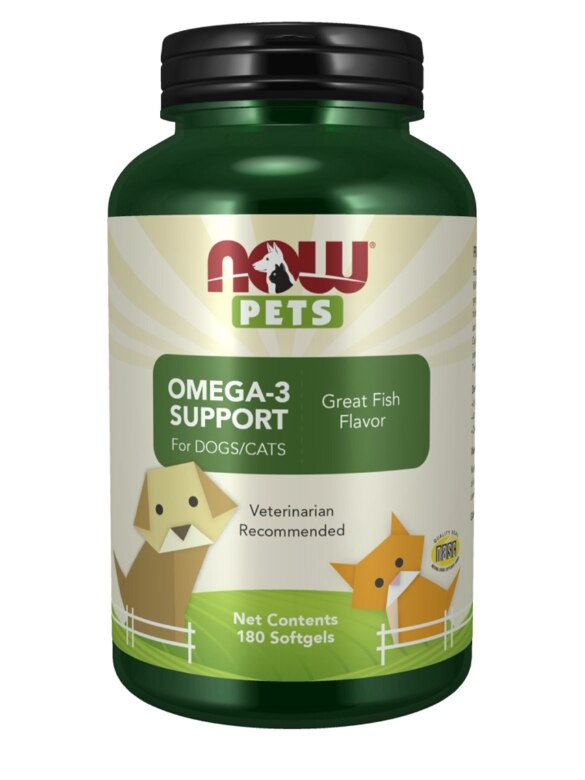 NOW® Pets - Omega-3 Support for Dogs/Cats, Great Fish Flavor - 180 Softgels
