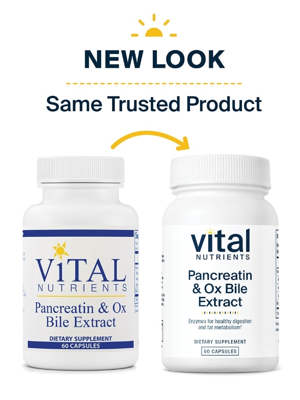 Pancreatin & Ox Bile Extract - 60 Capsules - Alternate View 1