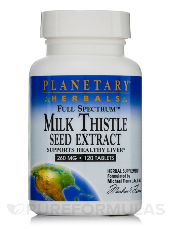 Full Spectrum Milk Thistle Seed Extract 260 mg - 120 Tablets
