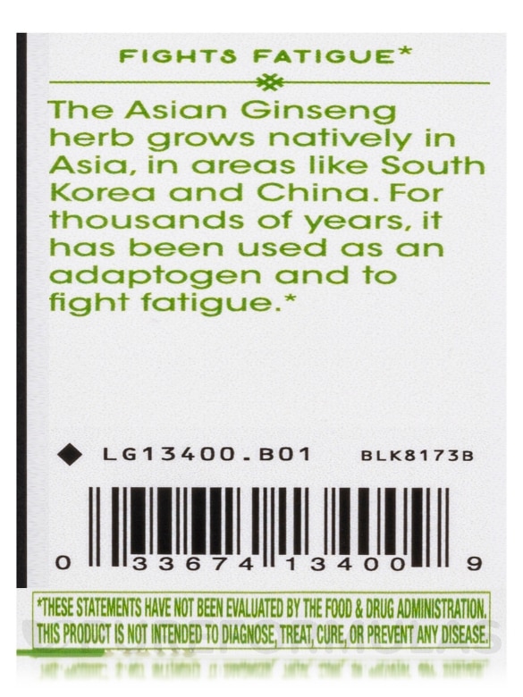 Asian Ginseng - 50 Vegan Capsules - Alternate View 6