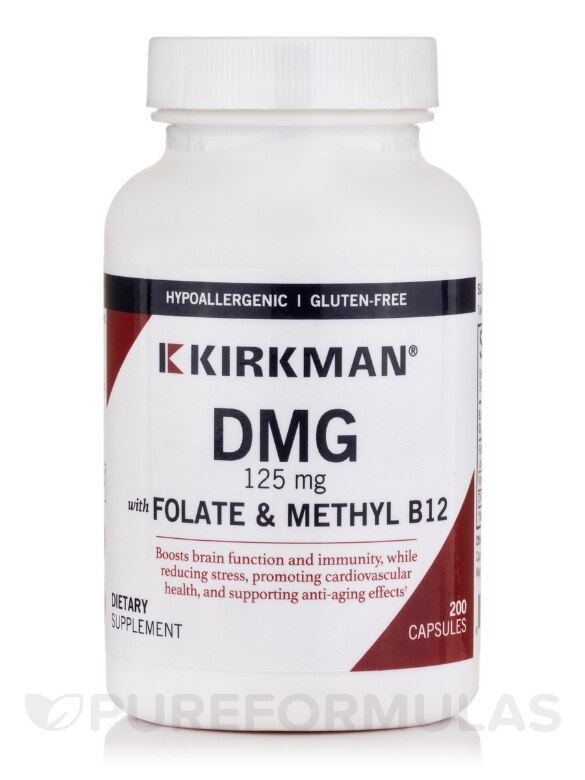 DMG 125 mg with Folinic Acid & Methyl B-12 -Hypoallergenic - 200 Capsules