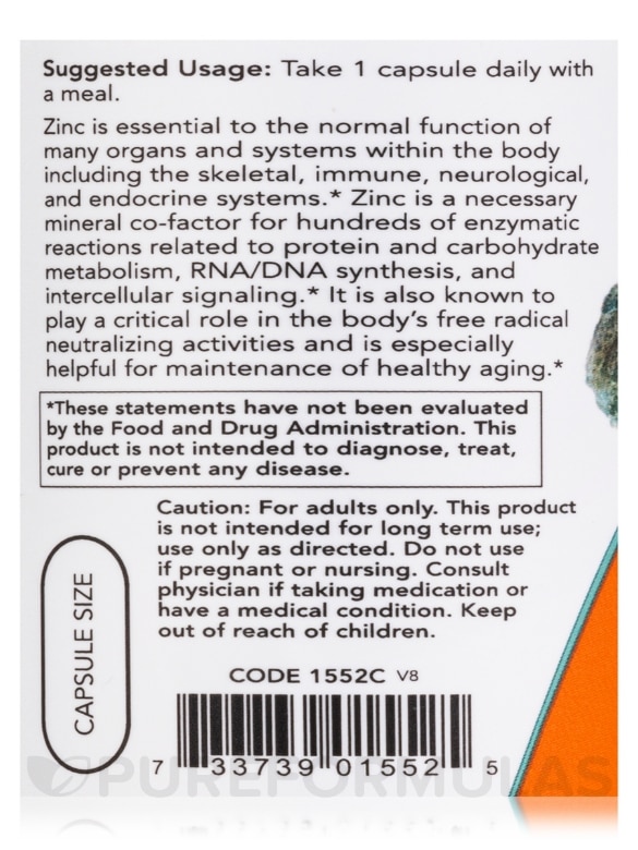 Zinc Picolinate 50 mg - 120 Veg Capsules - Alternate View 4