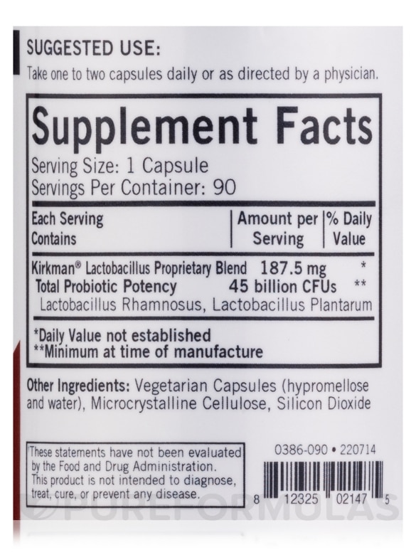 Lactobacillus Duo™ -Hypoallergenic - 90 Vegetarian Capsules - Alternate View 3
