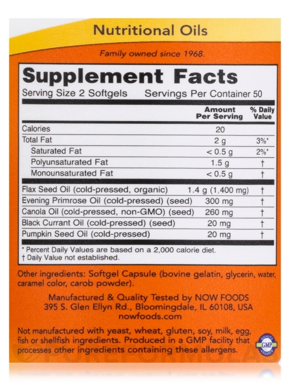 Omega 3-6-9 1000 mg - 100 Softgels - Alternate View 3