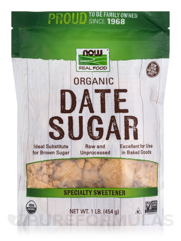 NOW Real Food® - Date Sugar - 1 lb (454 Grams)