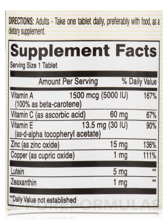 Lutein Plus with Zeaxanthin - 60 Tablets - Alternate View 4