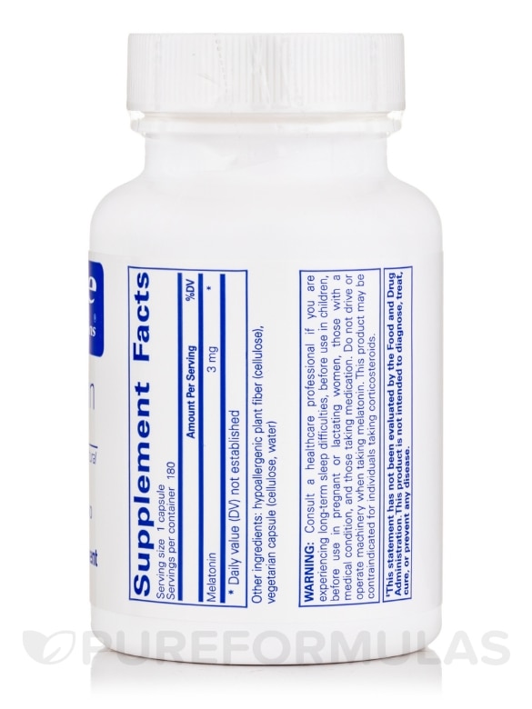 Melatonin 3 mg - 180 Capsules - Alternate View 1