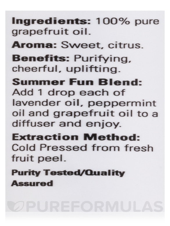 NOW® Essential Oils - Grapefruit Oil (100% Pure) - 1 fl. oz (30 ml) - Alternate View 4