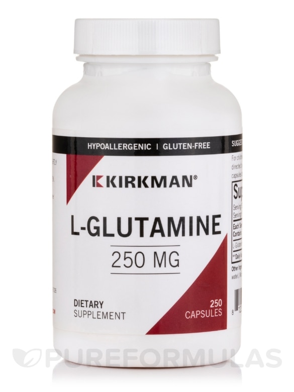 L-Glutamine 250 mg -Hypoallergenic - 250 Capsules