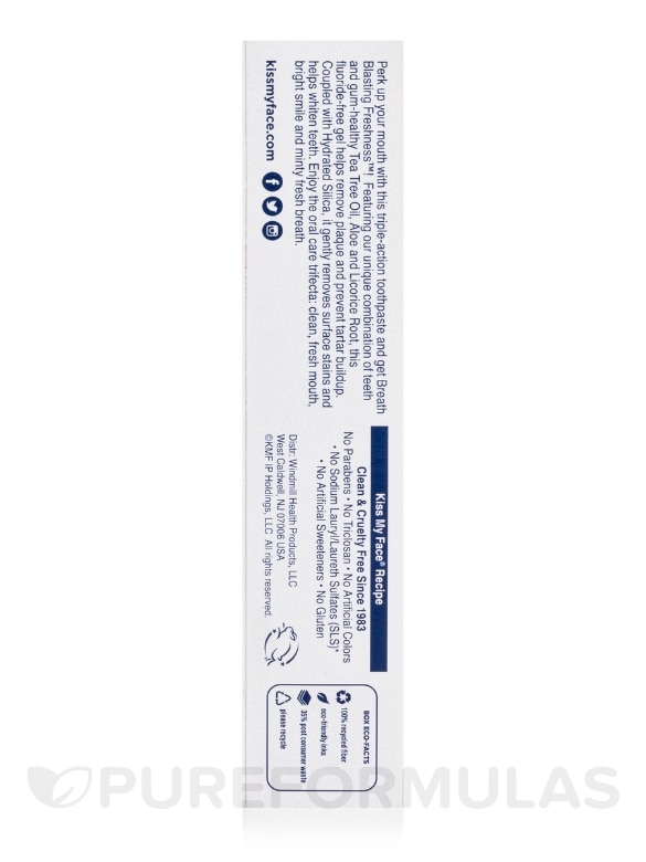 Triple Action Cool Mint Gel Fluoride Free Toothpaste - 4.5 oz (127.6 Grams) - Alternate View 6