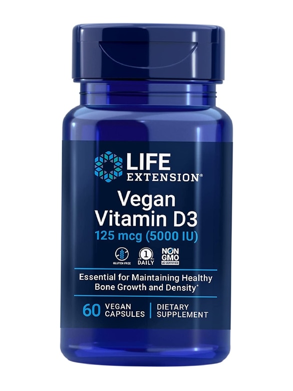 Vegan Vitamin D3 125 mcg (5000 IU) - 60 Vegan Capsules