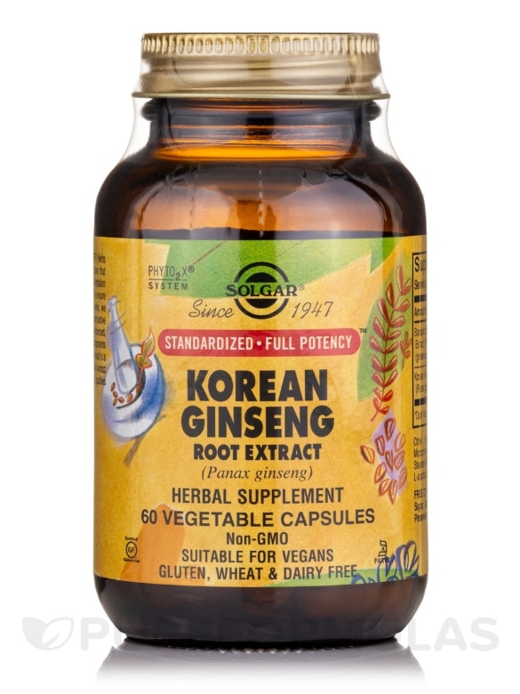 Korean Ginseng Root Extract - 60 Vegetable Capsules