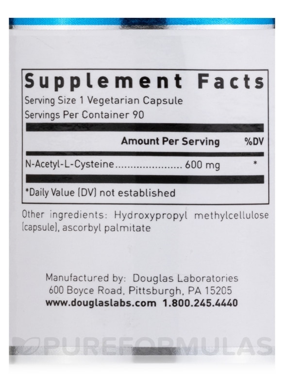 N-Acetyl-L-Cysteine 500 mg - 90 Vegetarian Capsules - Alternate View 4
