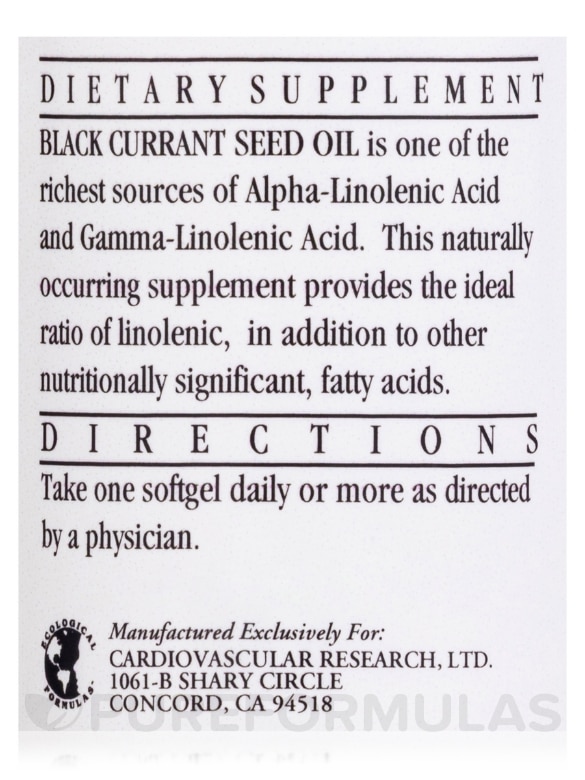 Black Currant Seed Oil - 90 Softgels - Alternate View 4