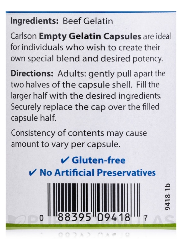 Empty Gelatin Capsules (#1 - Medium) - 200 Empty Capsules - Alternate View 4
