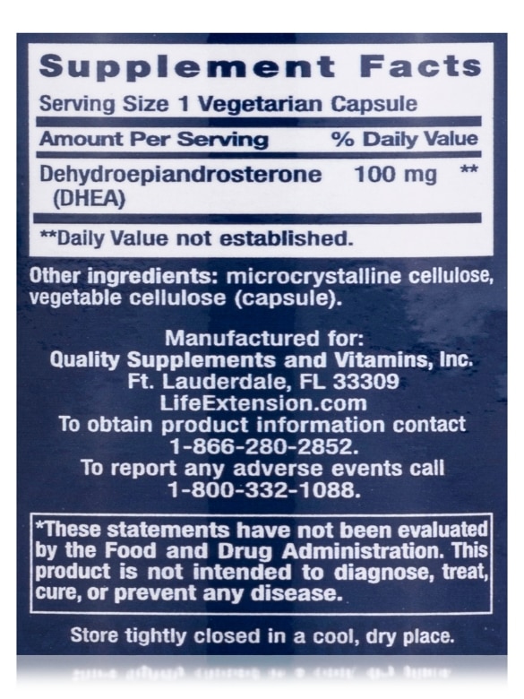 DHEA 100 mg - 60 Vegetarian Capsules - Alternate View 3