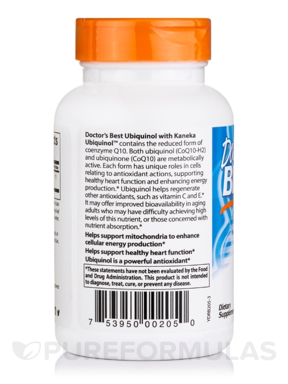 Ubiquinol with Kaneka Ubiquinol™ 100 mg - 60 Softgels - Alternate View 2