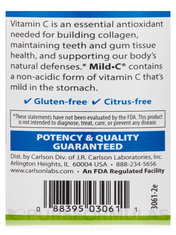 Mild-C® 500 mg - 100 Capsules - Alternate View 4