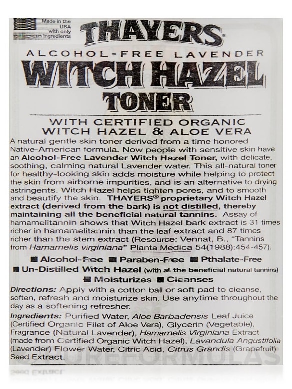Witch Hazel Toner with Aloe Vera
