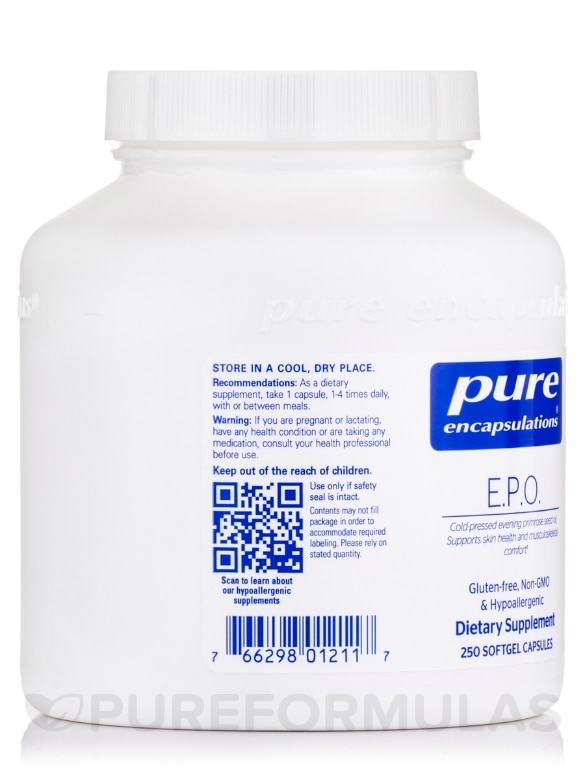 E.P.O. (Evening Primrose Oil) 500 mg - 250 Softgel Capsules - Alternate View 2