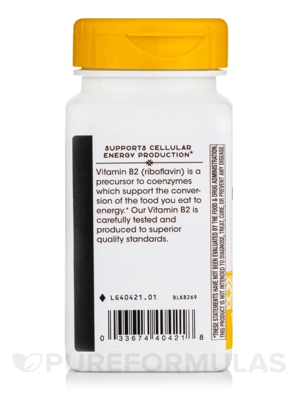 Riboflavin 100 mg (Vitamin B-2) - 100 Capsules - Alternate View 3