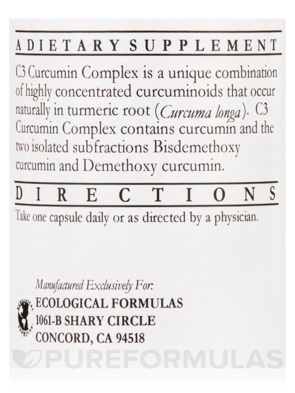 C3 Curcumin Complex 400 mg - 60 Capsules - Alternate View 4