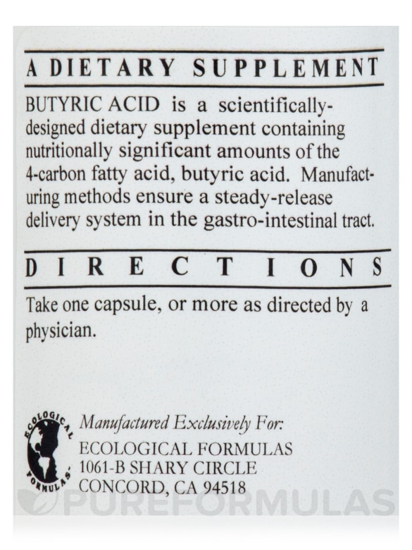 Butyric Acid - 90 Capsules - Alternate View 4