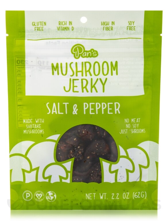 Salt & Pepper Mushroom Jerky - 2.2 oz (62 Grams)