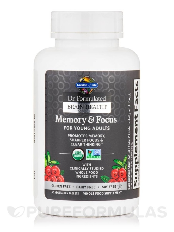 Dr. Formulated Brain Health Memory & Focus for Young Adults - 60 Vegetarian Tablets - Alternate View 7