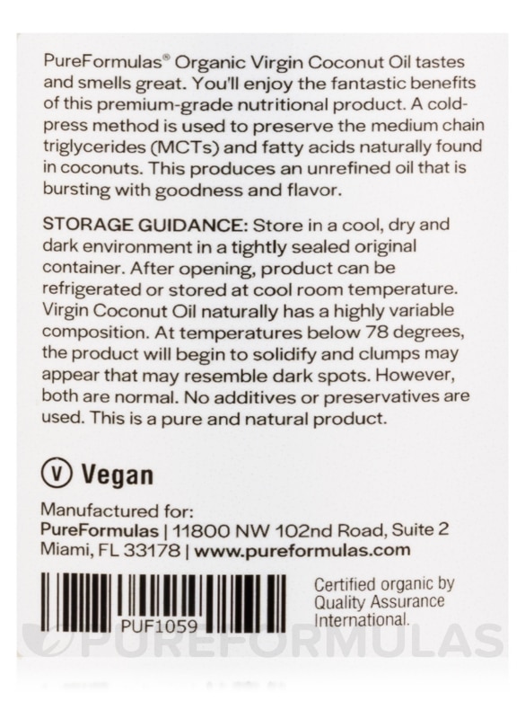100% Pure Organic Virgin Coconut Oil - 12 fl. oz (355 ml) - Alternate View 4