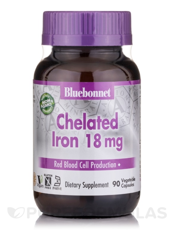 Chelated Iron 18 mg - 90 Vegetable Capsules