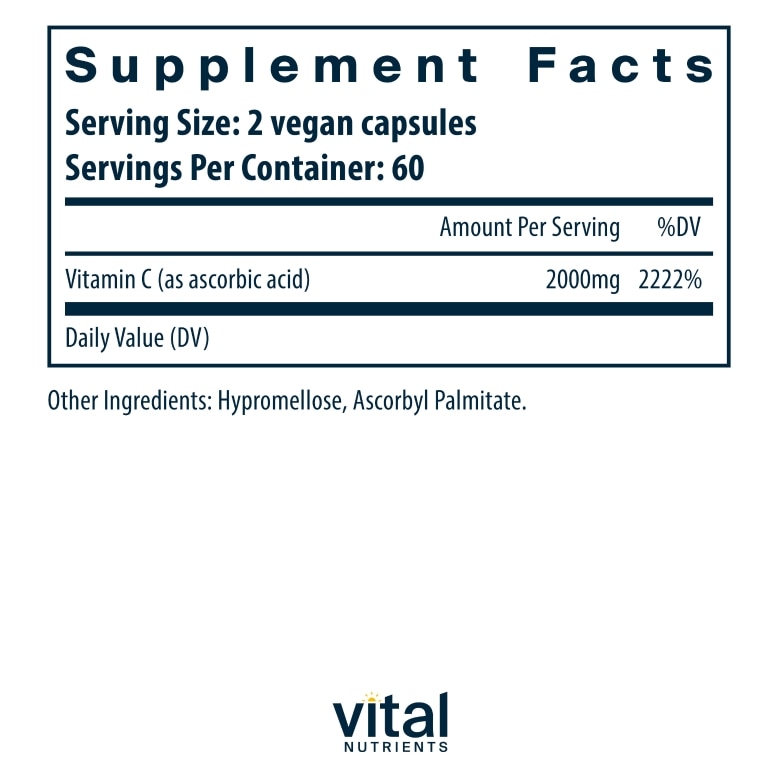 Vitamin C 1000 mg - 120 Vegetarian Capsules - Alternate View 5
