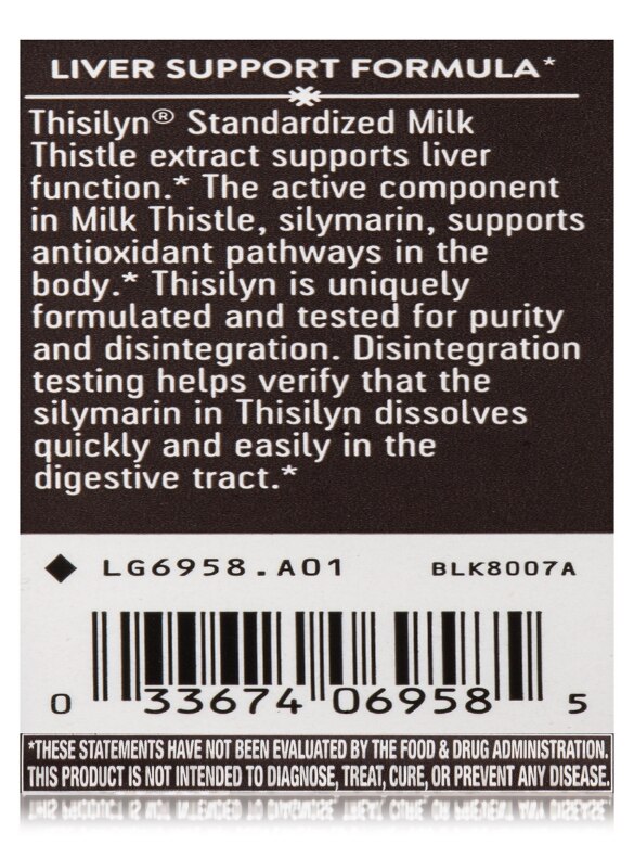 Thisilyn® (Milk Thistle Extract) - 100 Vegan Capsules - Alternate View 6
