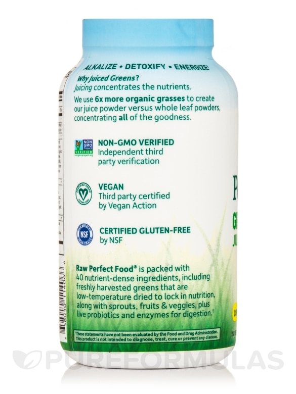 Raw Perfect Food® - Green Superfood Juiced Greens - 240 Vegan Capsules - Alternate View 2